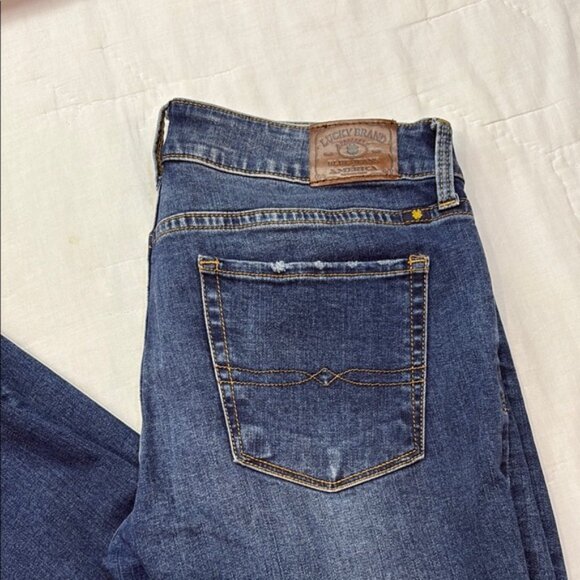 Lucky Brand Lolita Skinny Jeans Size 4/27 Naturally Distressed Blue Denim - Picture 6 of 7